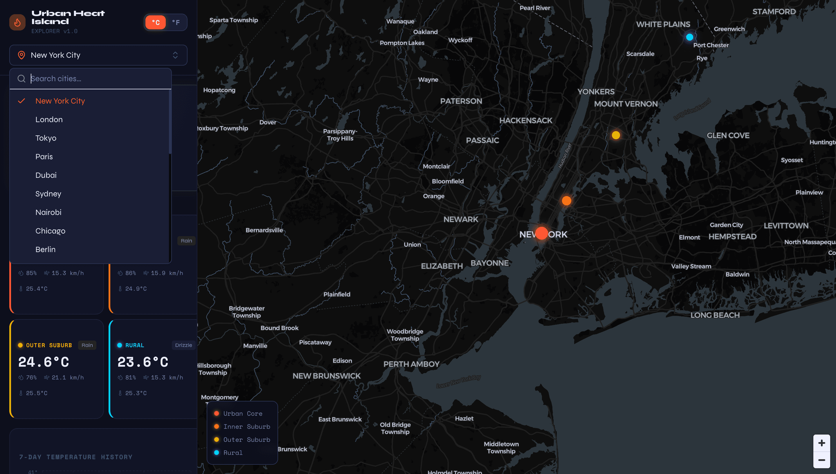 Urban Heat Island Explorer screenshot